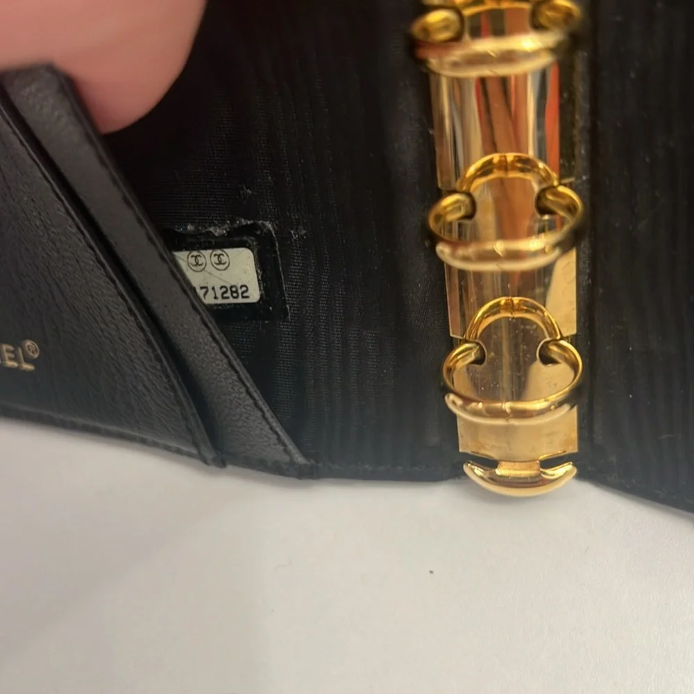 CHANEL AGENDA Black Leather with Binder Rings 4”x5.5”